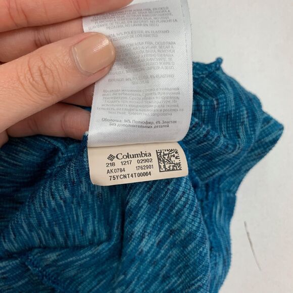 Columbia Sweater Womens L Large Oasis Blue Knit Outerspaced Quarter Zip Pullover - Picture 11 of 13